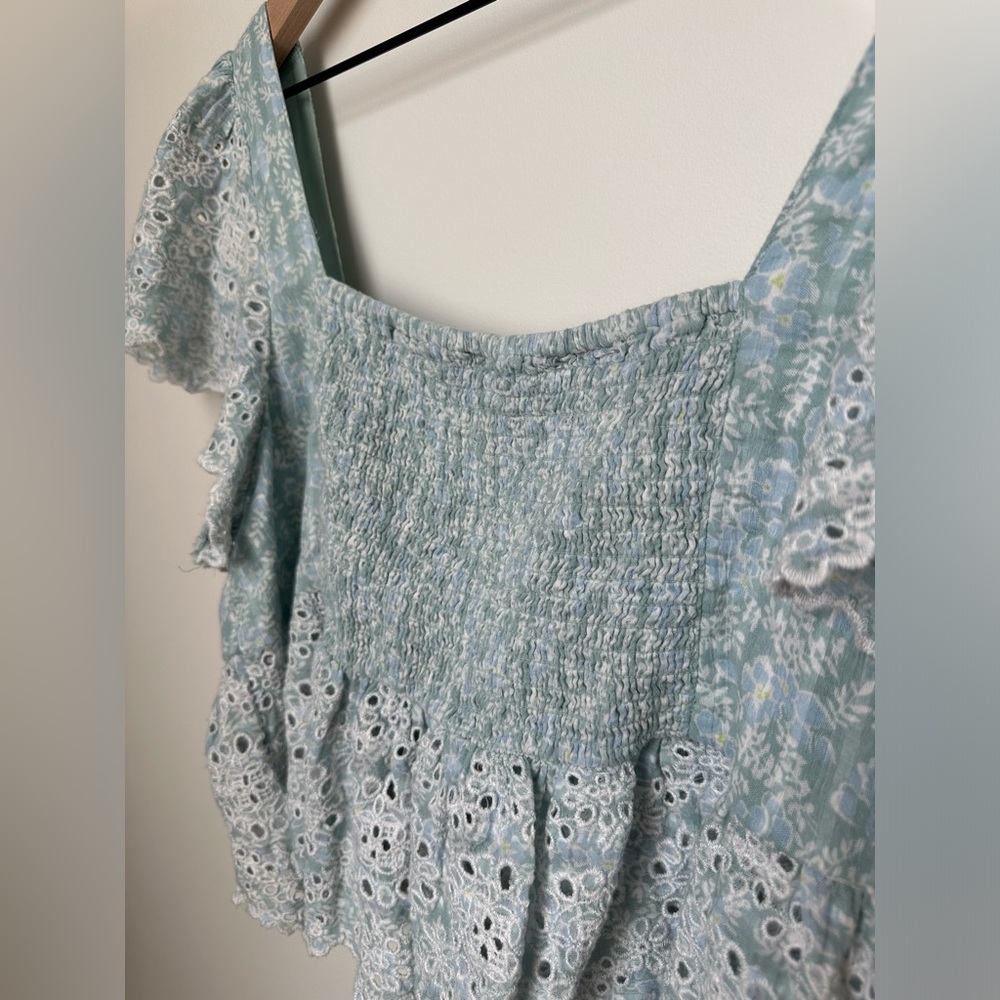 AE Ruffle Sleeve Cropped Babydoll Cottagecore Top MEDIUM - Picture 10 of 14